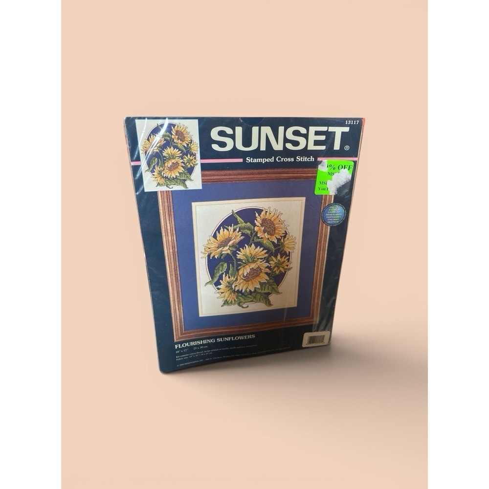Vintage Sunset Designs Stamped Cross Stitch Kit Flourishing Sunflowers No. 13117